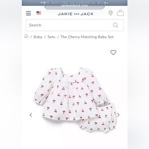 Janie and Jack Cherry Matching Baby Set